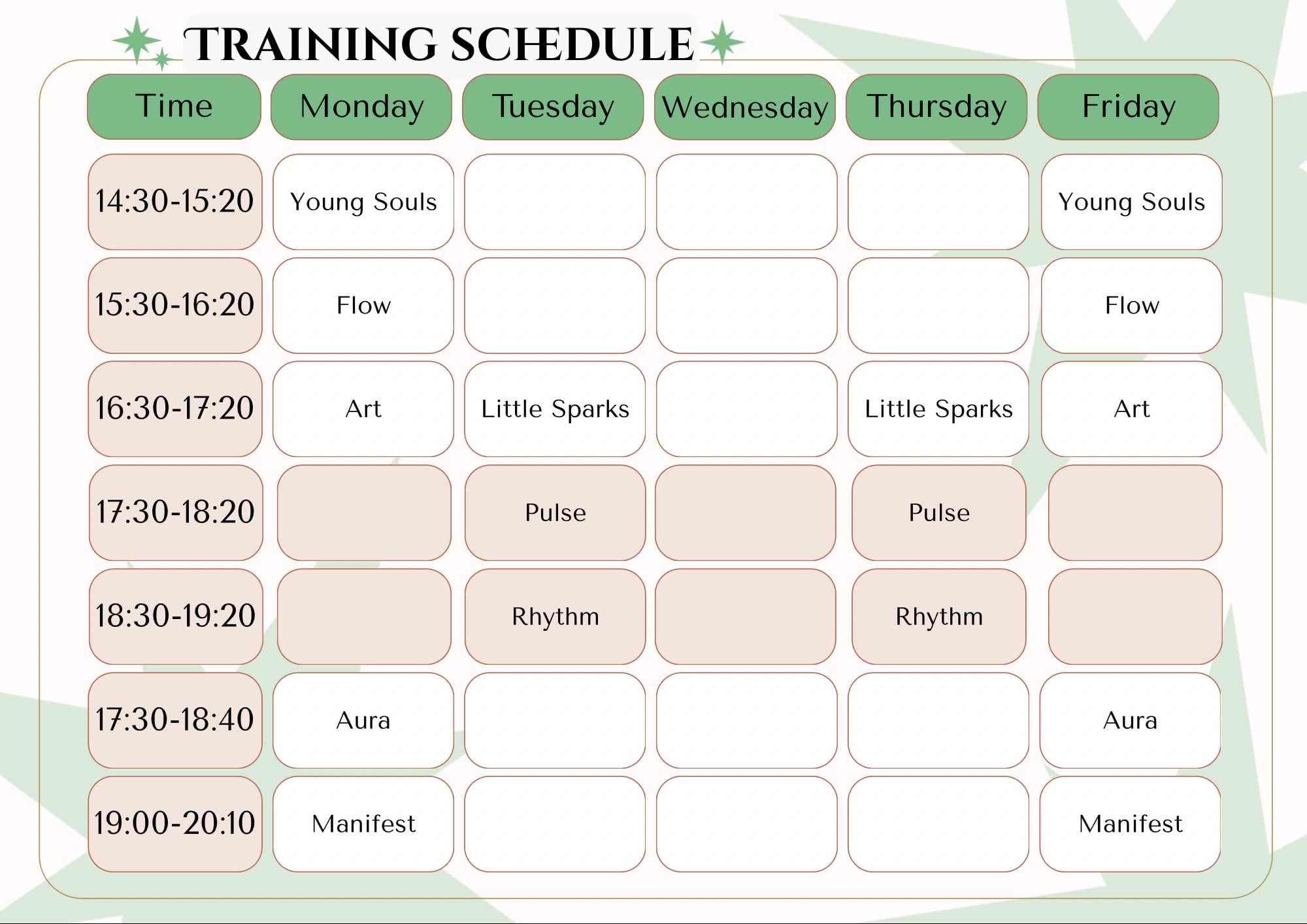 Stundenplan Studio 21